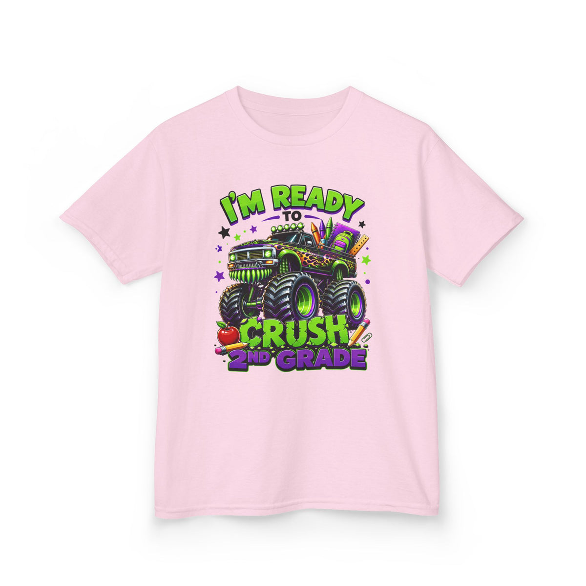 "I'm Ready to Crush 2nd Grade" Monster Truck Back-to-School Kids Tee