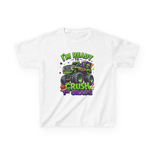 "I'm Ready to Crush 1st Grade" Monster Truck Back-to-School Kids Tee