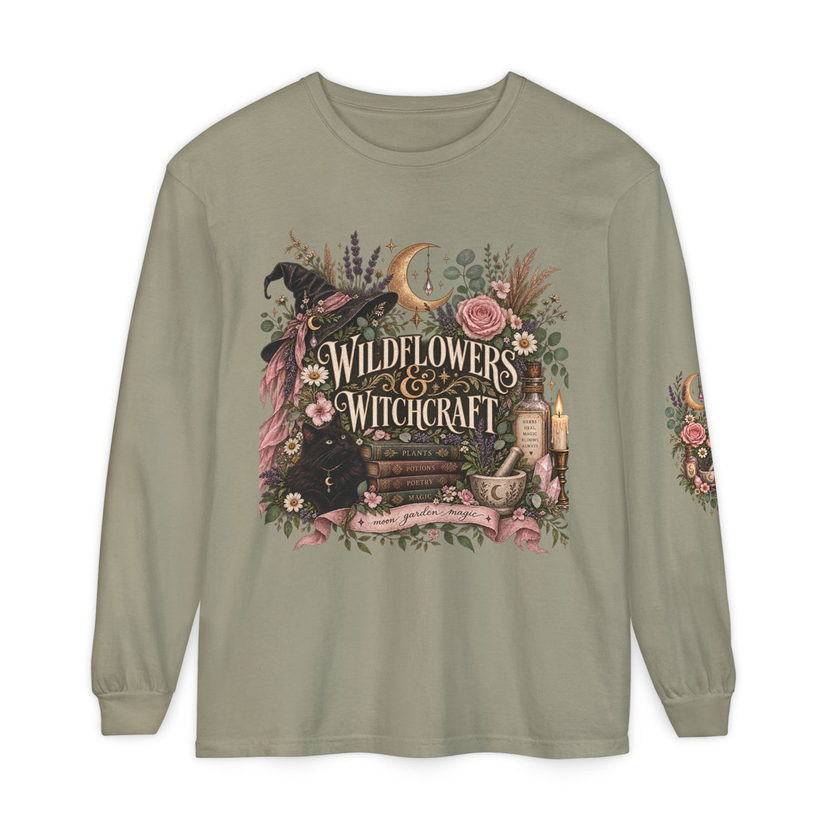 Wildflowers & Witchcraft Romantic Witch Graphic Sweatshirt