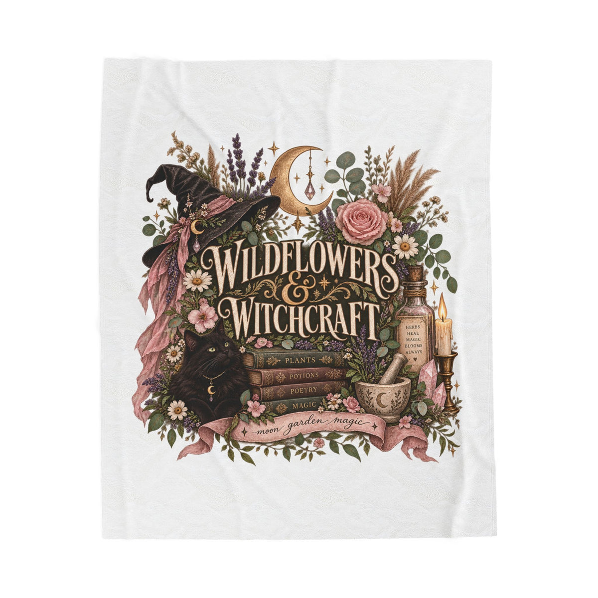 Wildflowers & Witchcraft Velveteen Plush Blanket