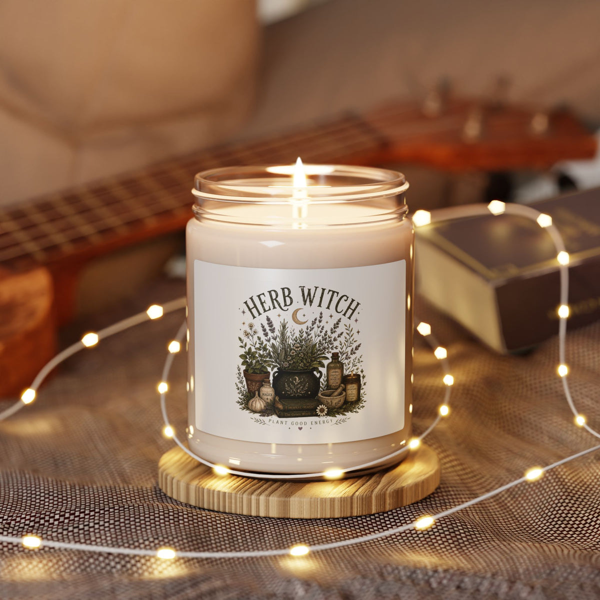 Herb Witch Scented Soy Candle — 9oz Aromatherapy Candle with Botanical Apothecary Design