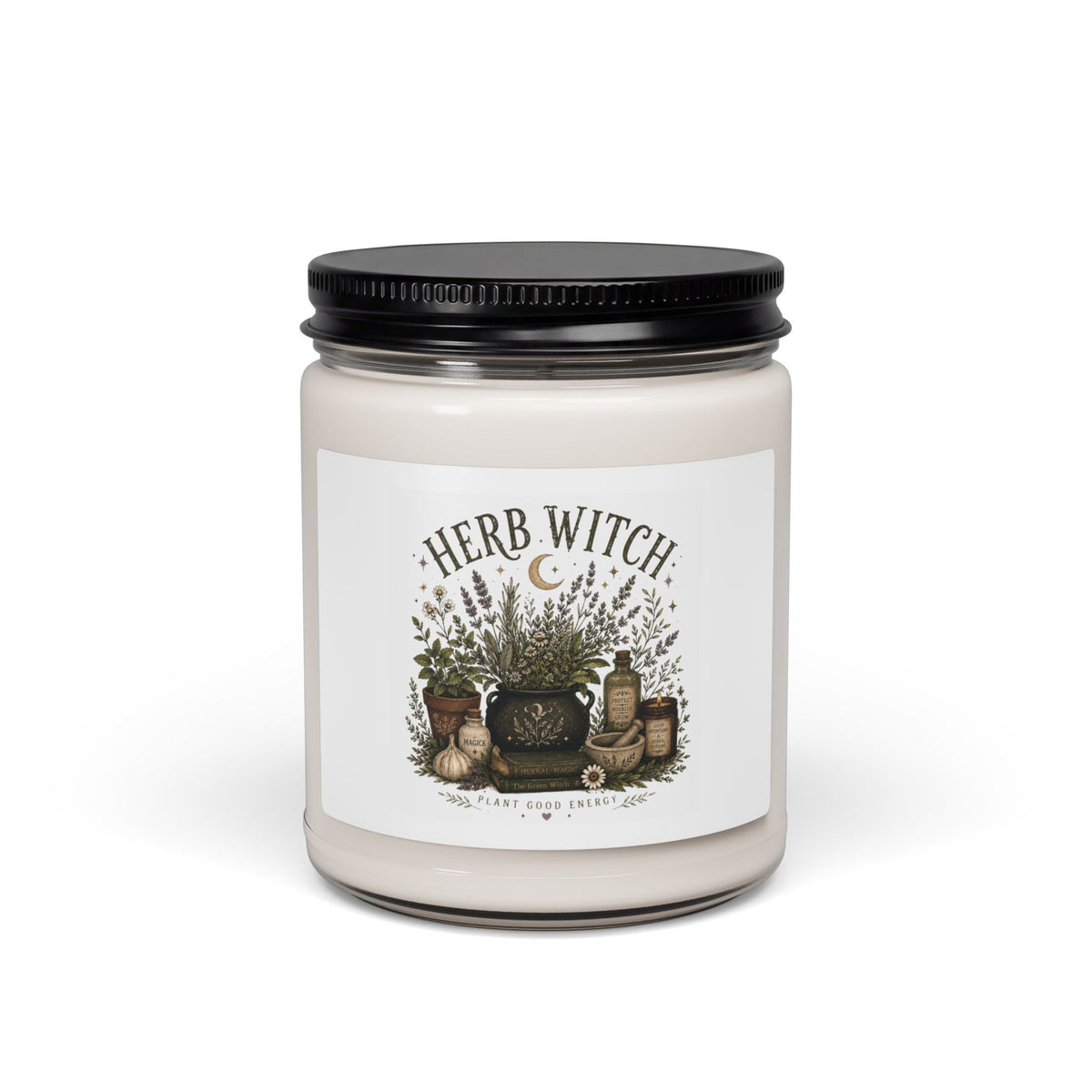 Herb Witch Scented Soy Candle — 9oz Aromatherapy Candle with Botanical Apothecary Design