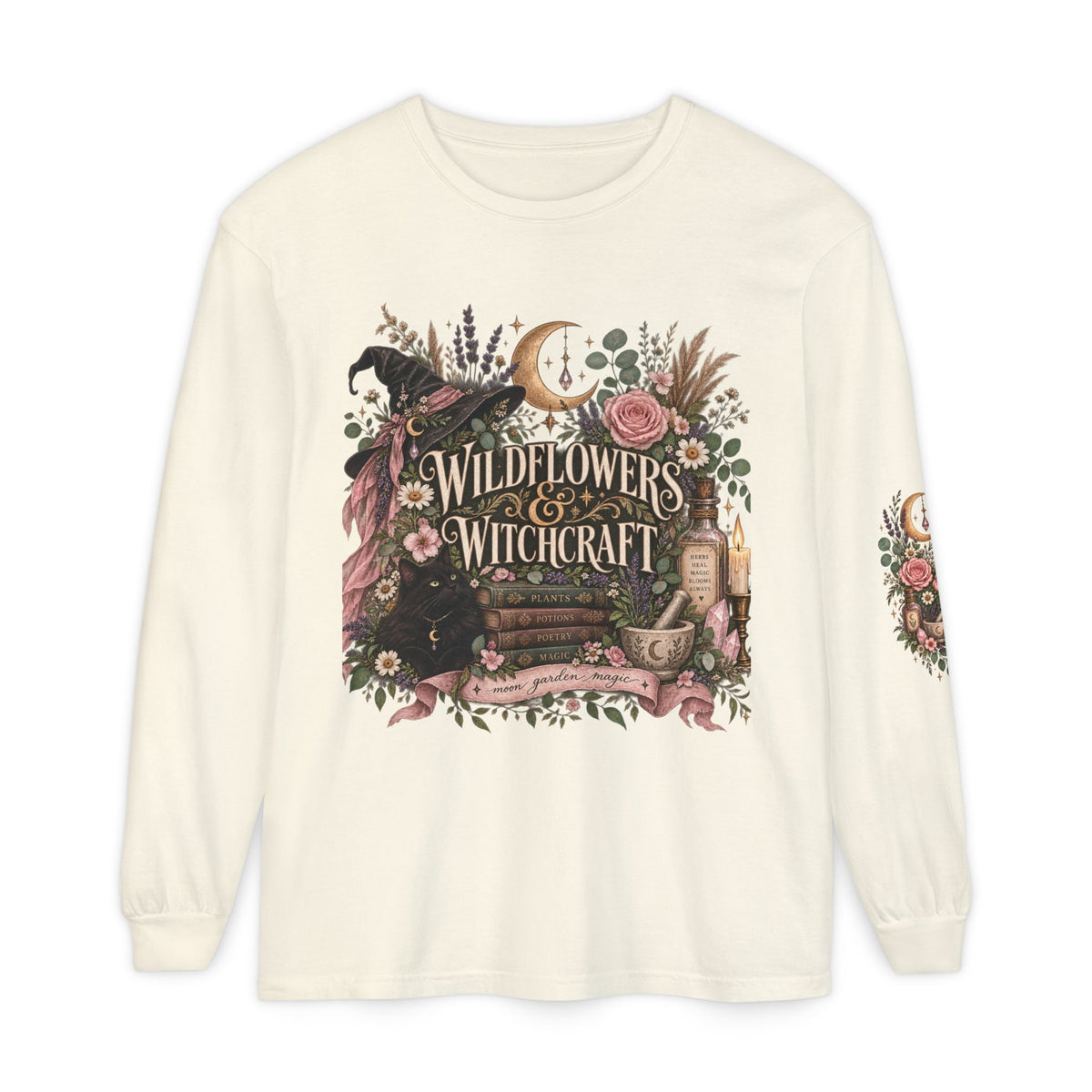Wildflowers & Witchcraft Romantic Witch Graphic Sweatshirt