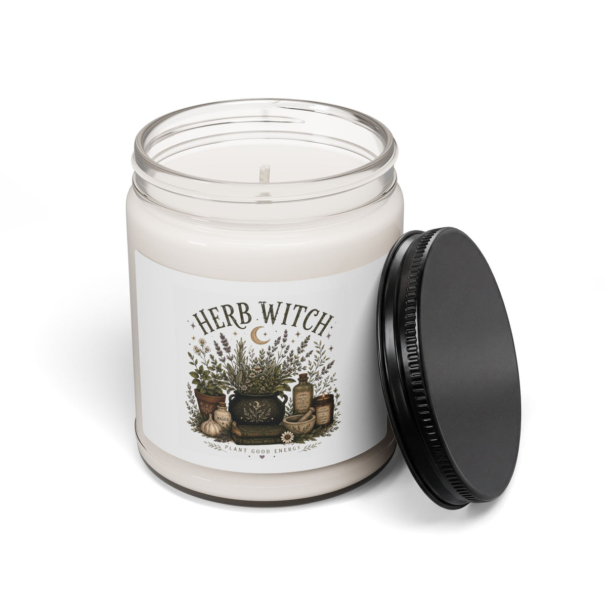 Herb Witch Scented Soy Candle — 9oz Aromatherapy Candle with Botanical Apothecary Design