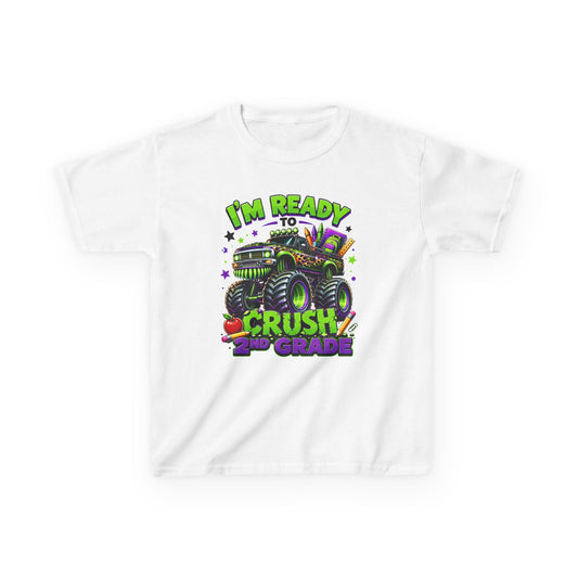 "I'm Ready to Crush 2nd Grade" Monster Truck Back-to-School Kids Tee