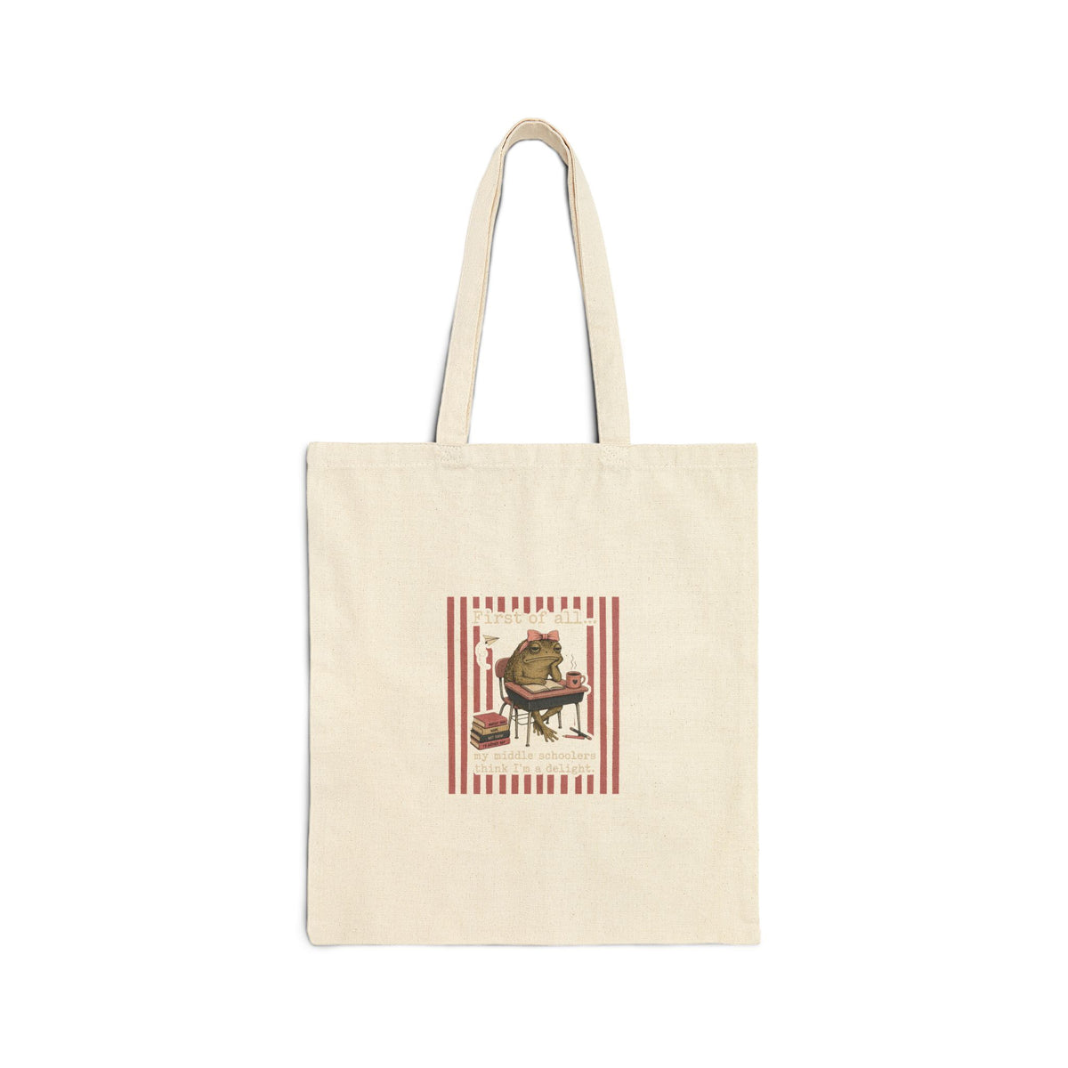 Canvas Tote Bag — Vintage Cat Reading Design, Eco-Friendly Book Lover Gift