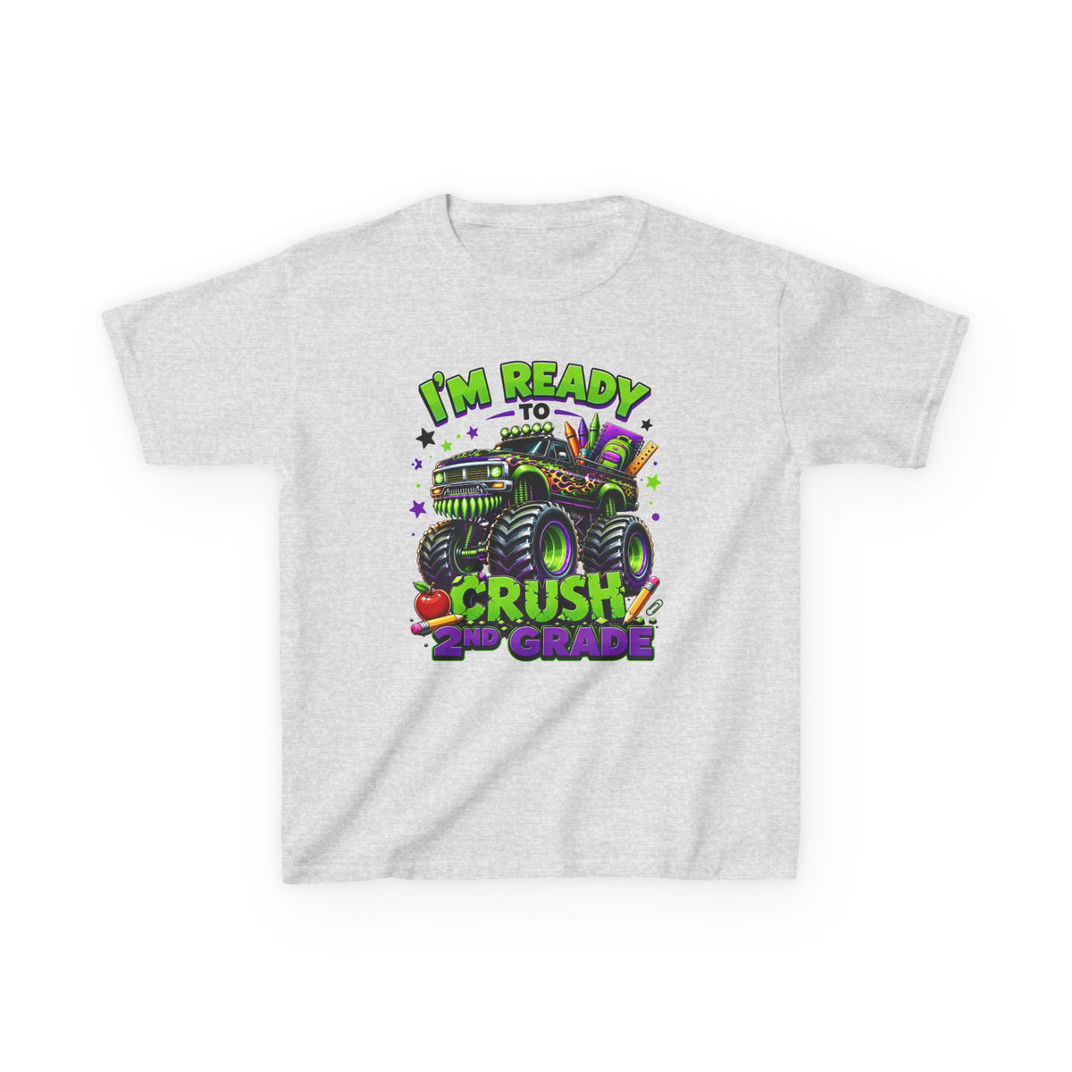 "I'm Ready to Crush 2nd Grade" Monster Truck Back-to-School Kids Tee