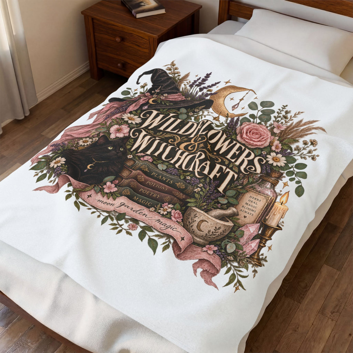 Wildflowers & Witchcraft Velveteen Plush Blanket