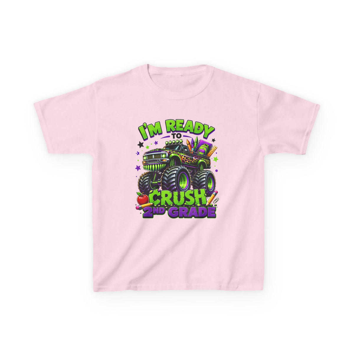 "I'm Ready to Crush 2nd Grade" Monster Truck Back-to-School Kids Tee