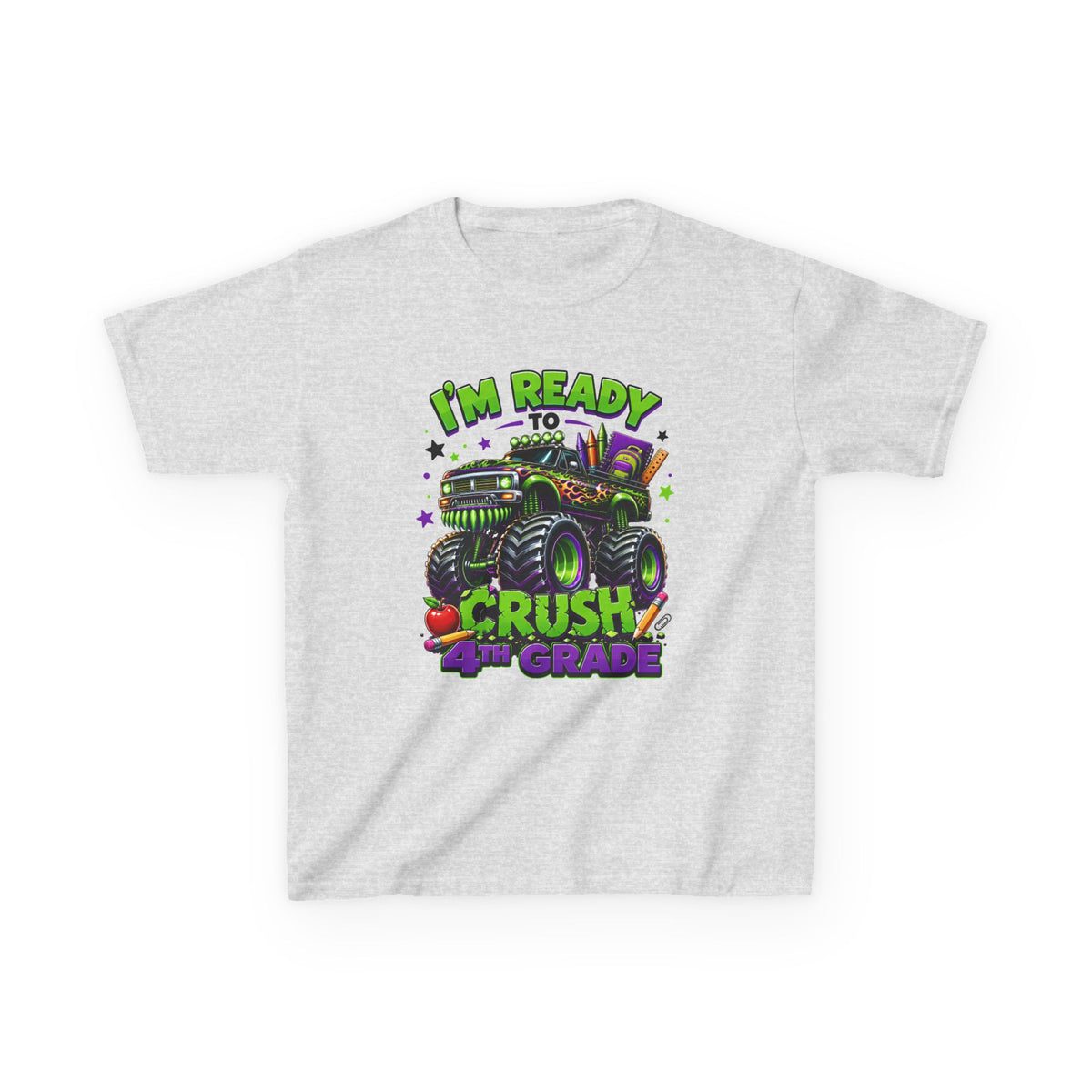 "I'm Ready to Crush 4th Grade" Monster Truck Back-to-School Kids Tee