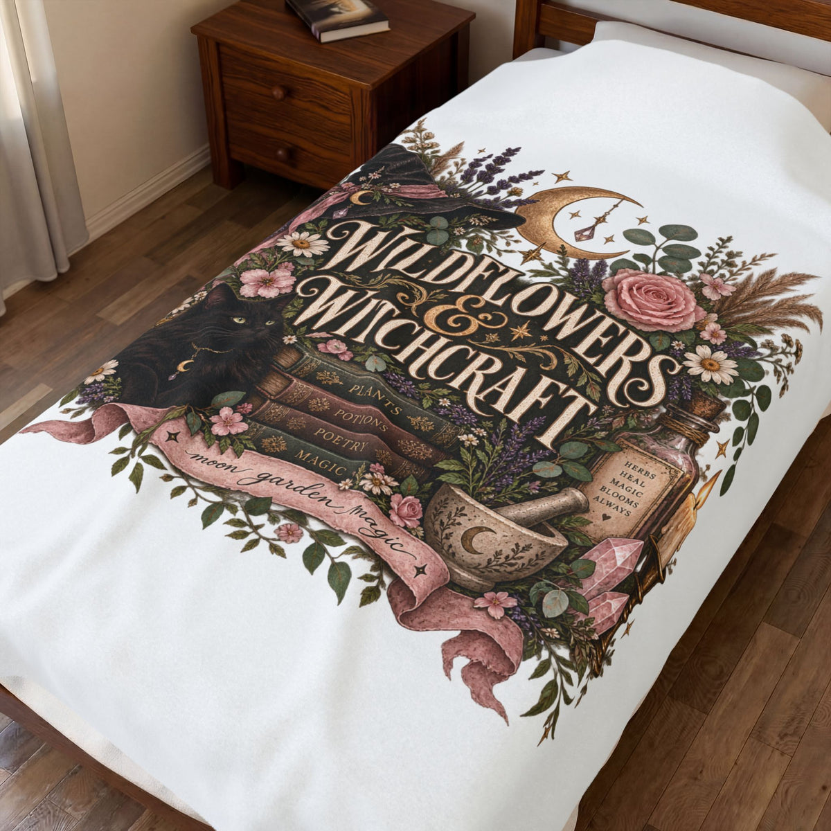 Wildflowers & Witchcraft Velveteen Plush Blanket