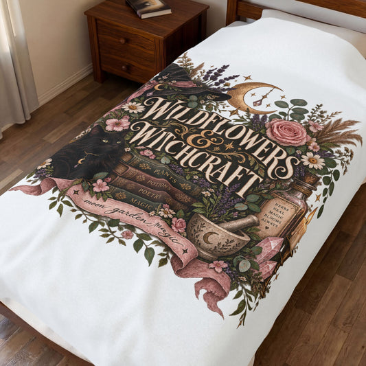 Wildflowers & Witchcraft Velveteen Plush Blanket