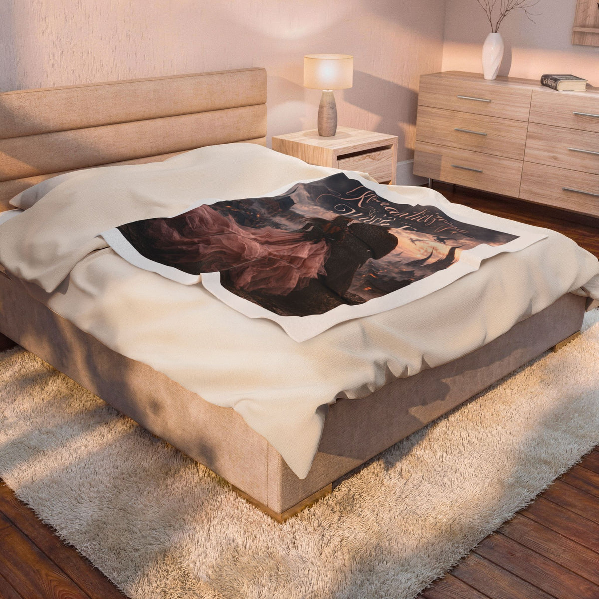 Romanticizing My Witch Era Velveteen Plush Blanket | Gothic Romance & Moonlit Castle Throw