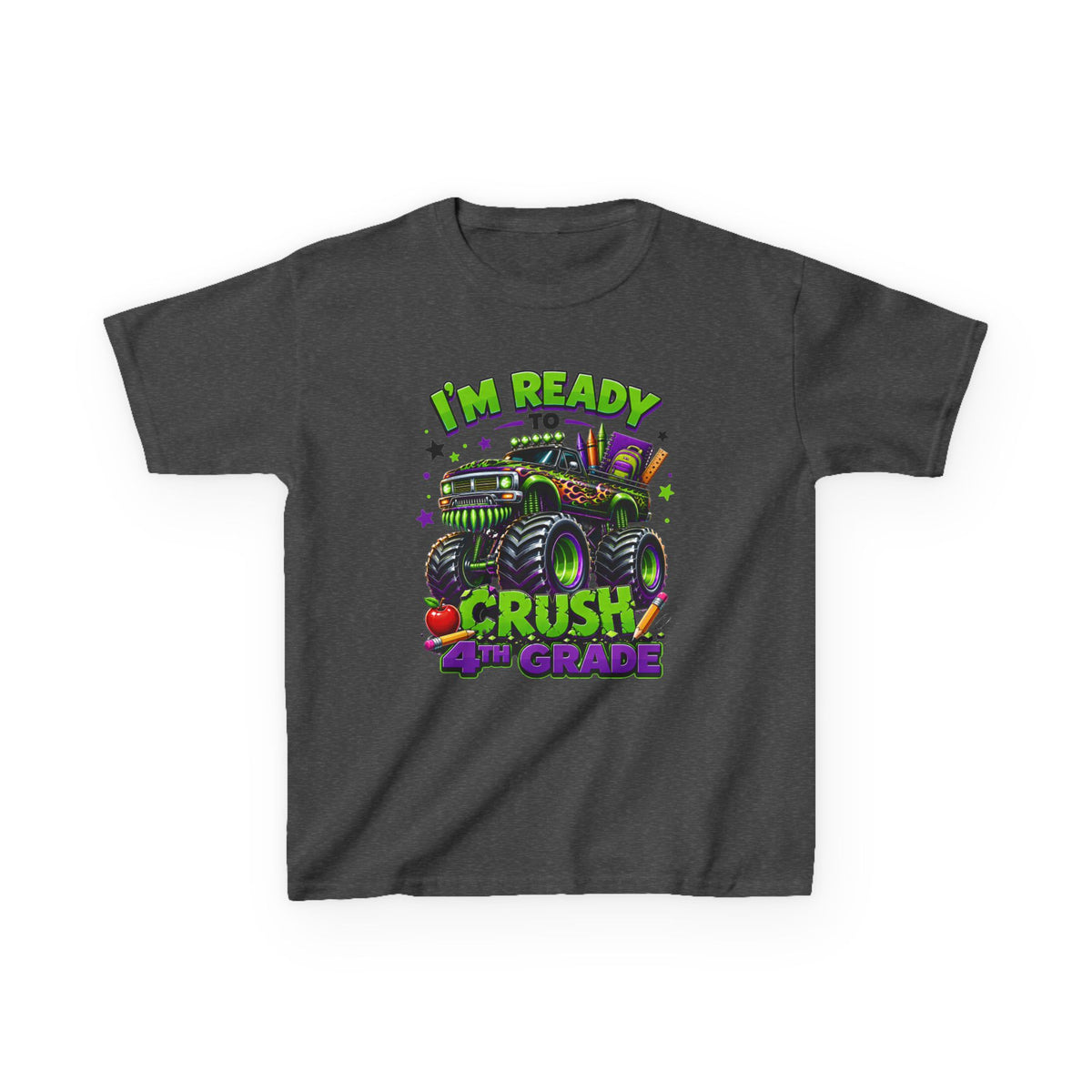 "I'm Ready to Crush 4th Grade" Monster Truck Back-to-School Kids Tee