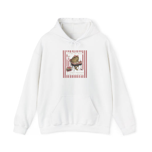 Cozy Reading Frog Hoodie – Vintage Book Lover Sweatshirt