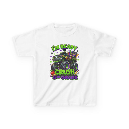 "I'm Ready to Crush 5th Grade" Monster Truck Back-to-School Kids Tee