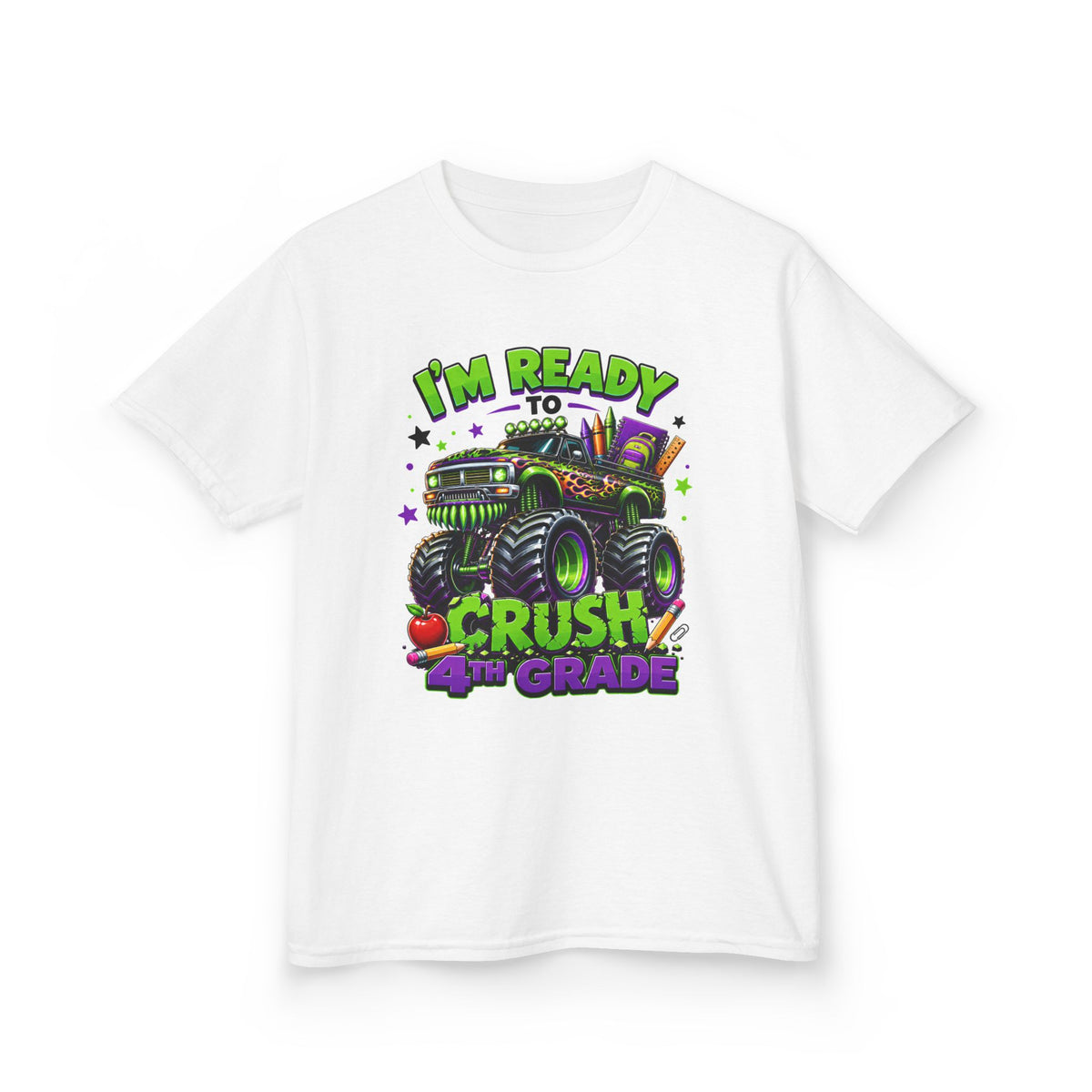 "I'm Ready to Crush 4th Grade" Monster Truck Back-to-School Kids Tee