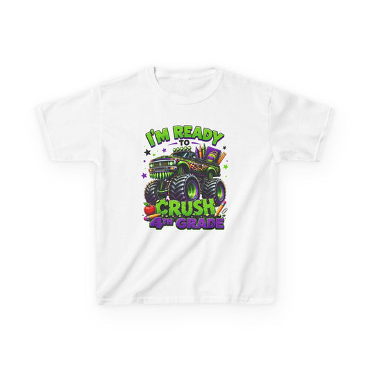 "I'm Ready to Crush 4th Grade" Monster Truck Back-to-School Kids Tee