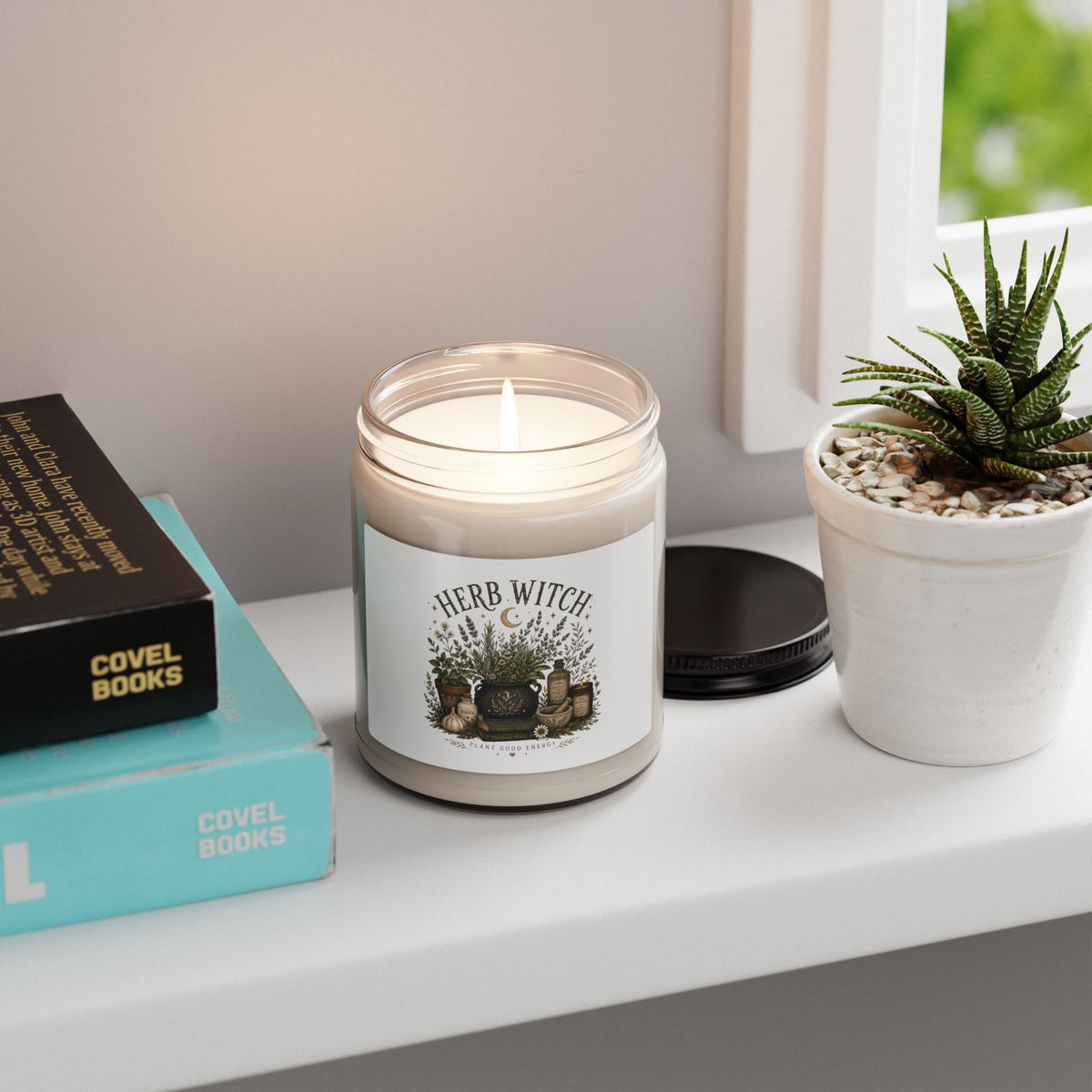 Herb Witch Scented Soy Candle — 9oz Aromatherapy Candle with Botanical Apothecary Design