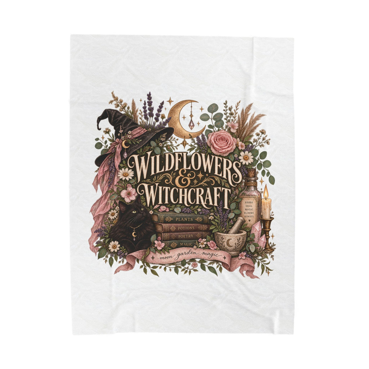 Wildflowers & Witchcraft Velveteen Plush Blanket