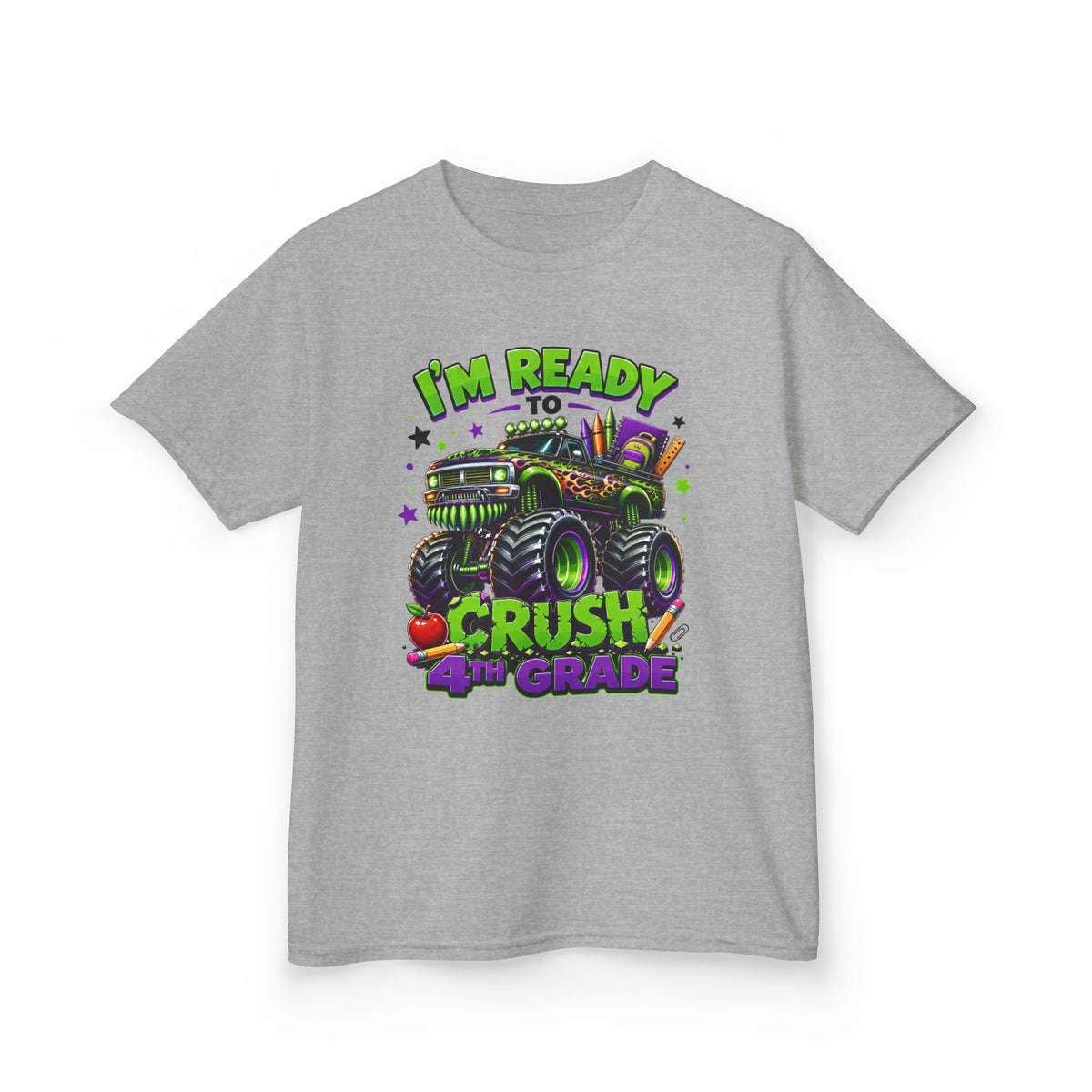 "I'm Ready to Crush 4th Grade" Monster Truck Back-to-School Kids Tee