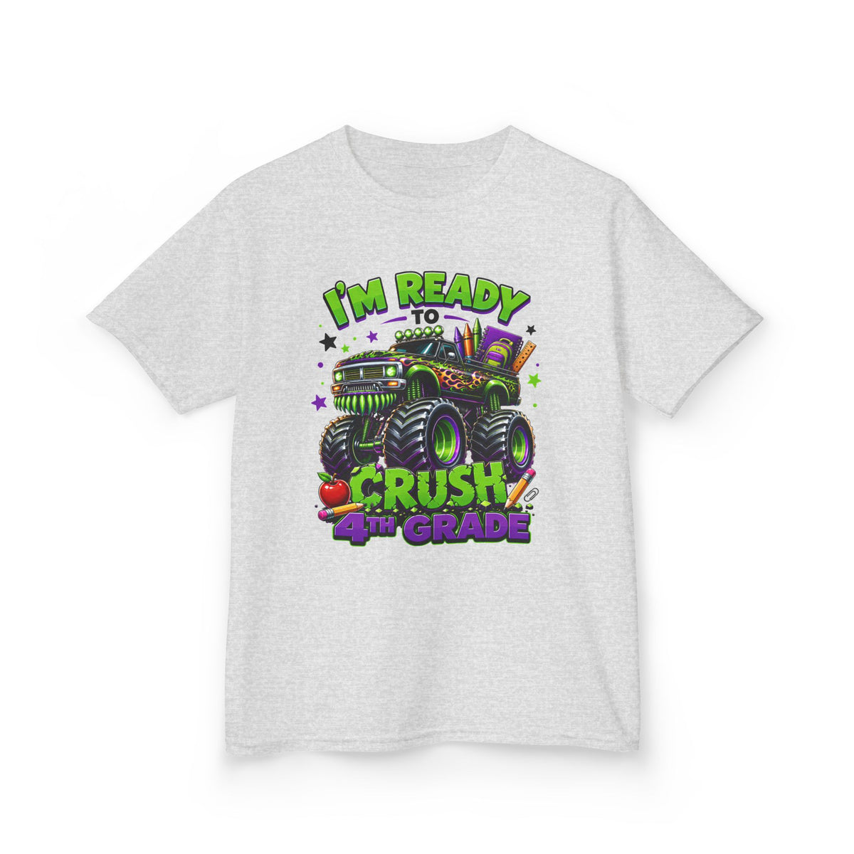"I'm Ready to Crush 4th Grade" Monster Truck Back-to-School Kids Tee