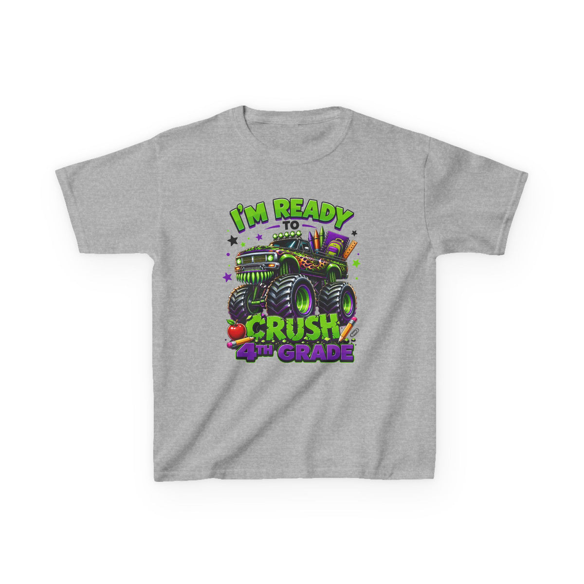 "I'm Ready to Crush 4th Grade" Monster Truck Back-to-School Kids Tee